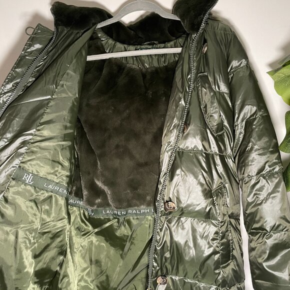 Women's Faux-Fur-Trim Hooded Down Puffer Coat NWOT - Picture 3 of 5